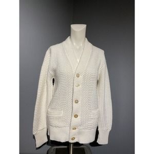 vintage campus orlon Womens Cream Cardigan Sweater 100% Virgin Orlon Size Sm 60s